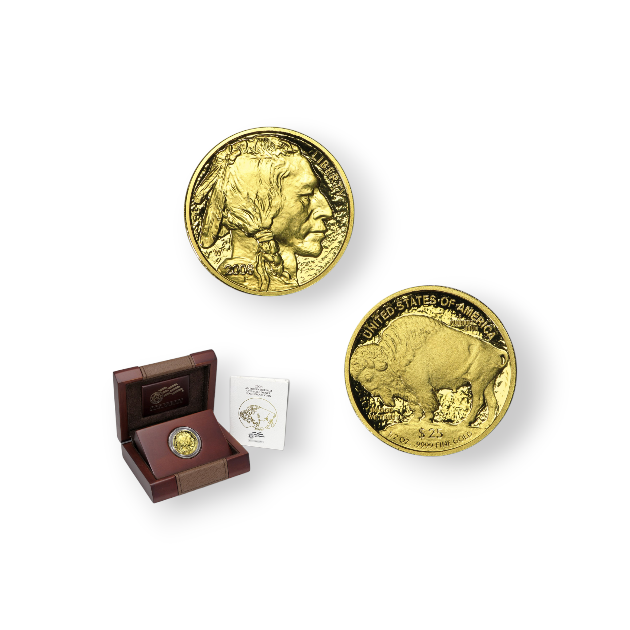 Buy 2008-W 1/2 oz Proof Gold Buffalo $25 Coin (w/Box & COA